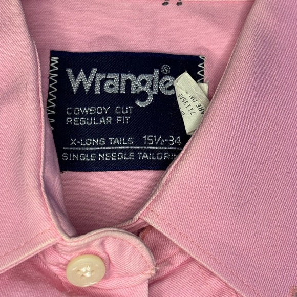Wrangler Cowboy Cut Pink button up shirt - Picture 3 of 3